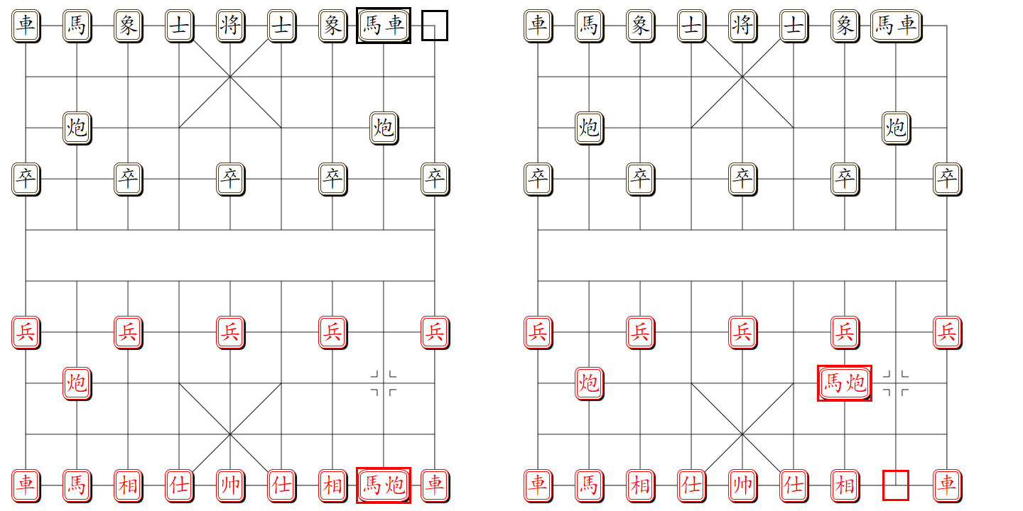 组易象棋-马炮组合走动示意图1