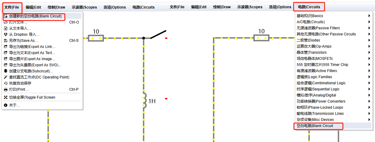 circuitjs 新建空白电路