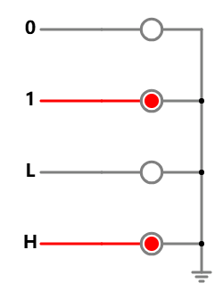 circuitjs 数字逻辑开关断开及闭合状态